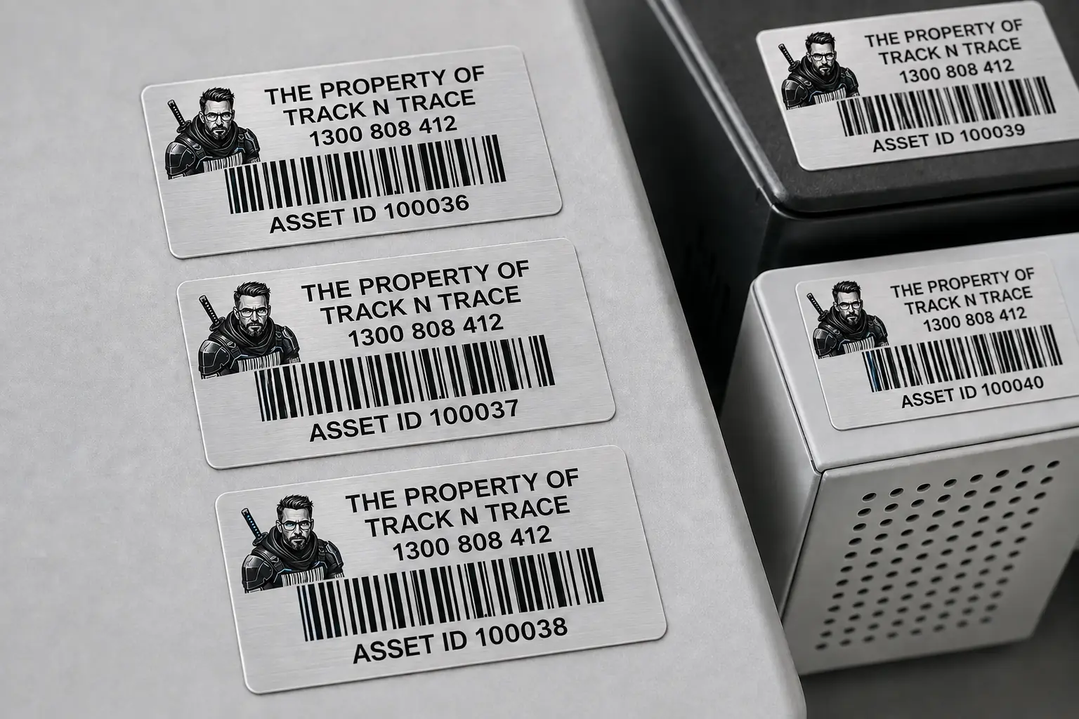 Professional barcode asset tags for tracking equipment and fixed assets